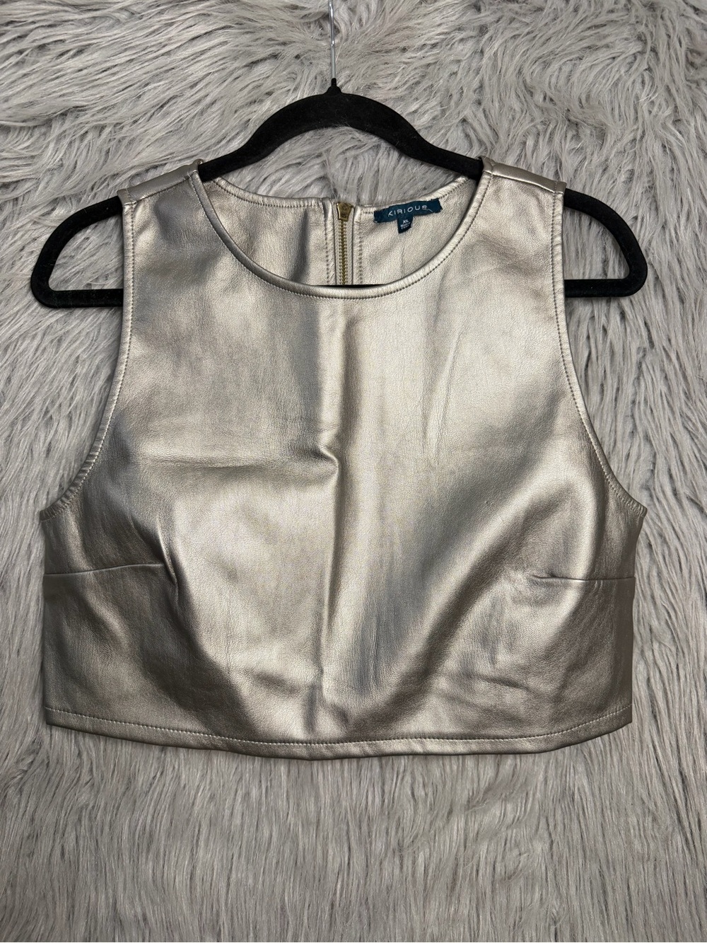 Metallic Silver Crop Top